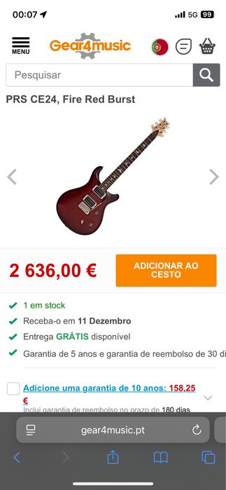 Vendo Paul Reed Smith (PRS) CE 24 (USA)