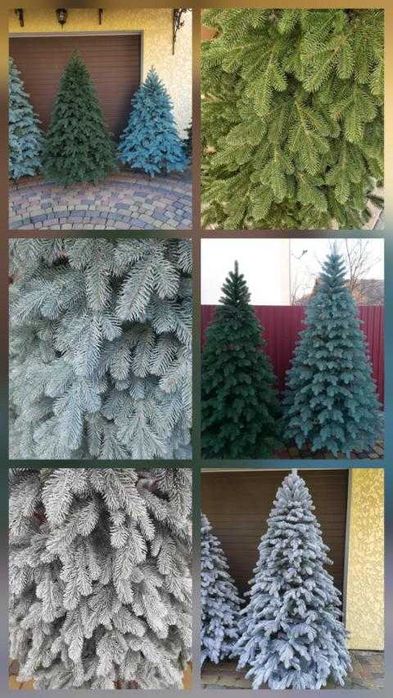 Ялинка штучна новорічна лита та гірлянди хвойні