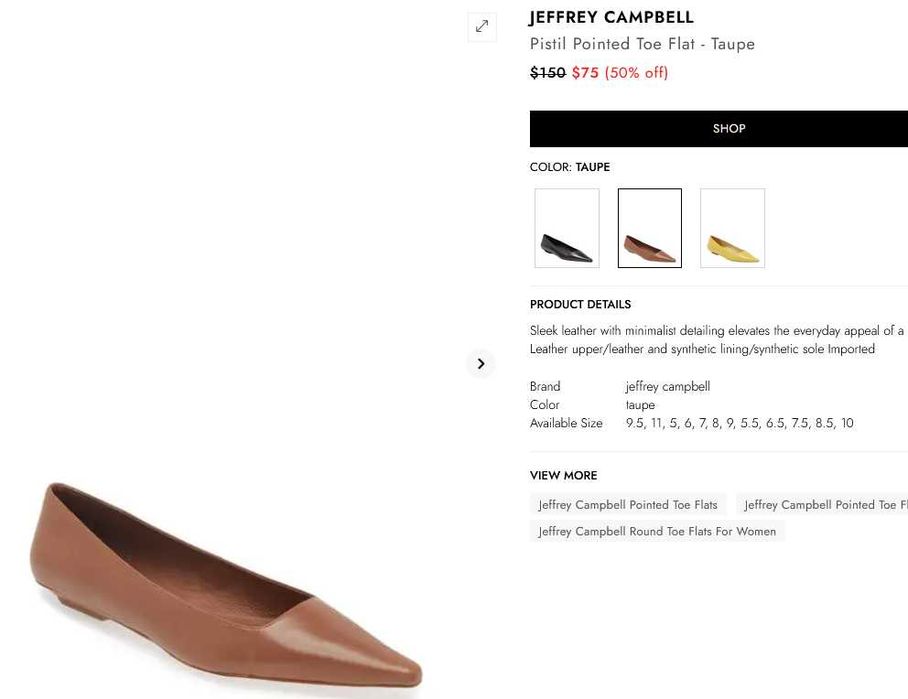 Жіночі туфлі балетки Jeffrey Campbell, 37р.