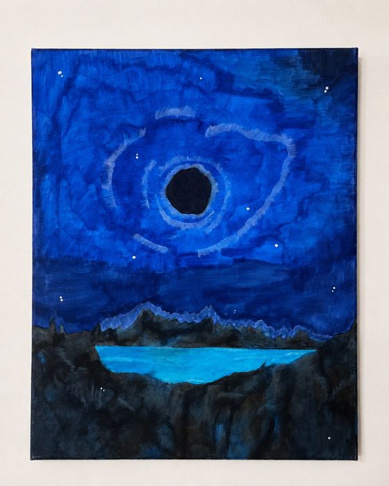 „Oko Wszechświata” – ręcznie malowany obraz akrylowy 40x50
