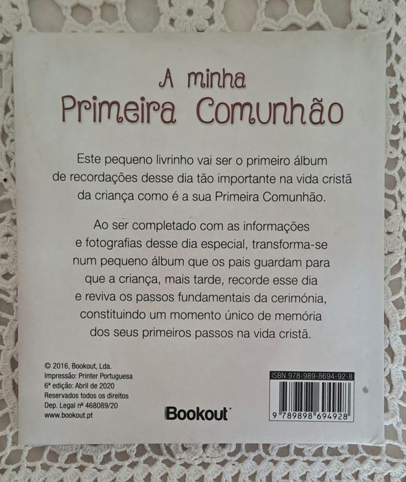 Livro Novo, A minha 1ª comunhão ( orações)