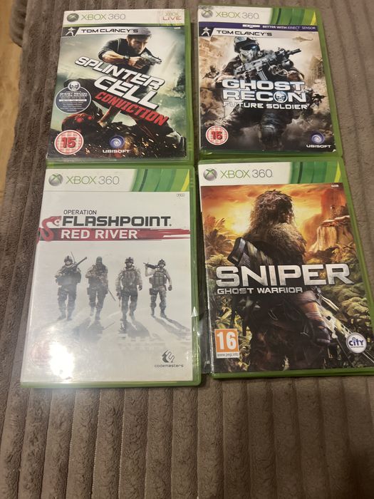 Gry xbox 360 splinter cell,Ghost Regon, Operation Flashpoint, Sniper