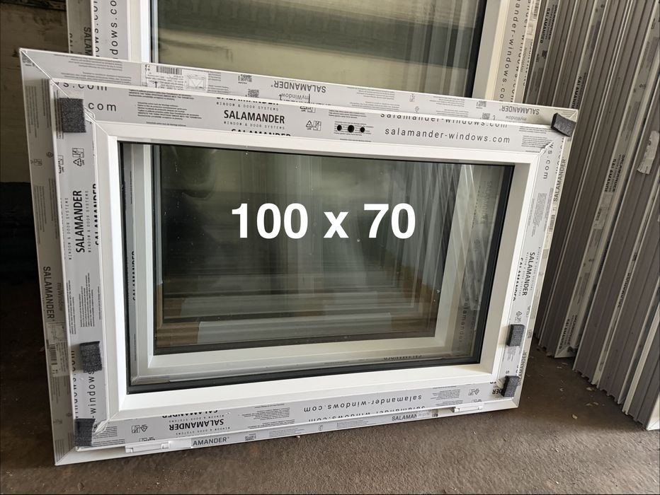100 x 70 Okno PCV Nowe, SALAMANDER BE82, kolor naturalny dąb i inne!
