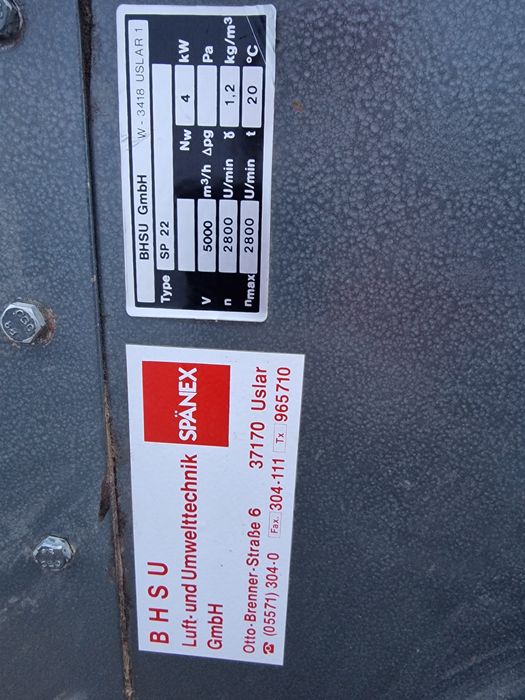 Dmuchawa Wentylator Spanex 4kw do trocin Odciąg nie Schuko