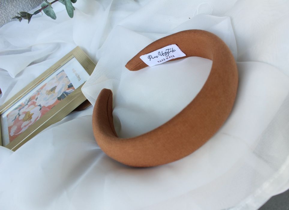 Opasla damska puffy 4 cm karmel Pani Uszytek