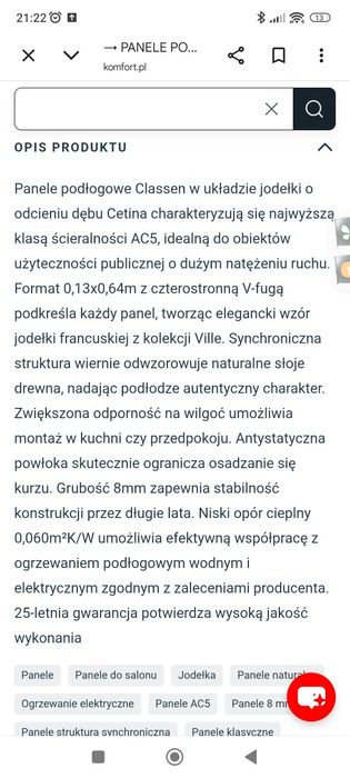 Panele podlogowe Classen cetina wille  jodełka zakupione w sklepie Ko