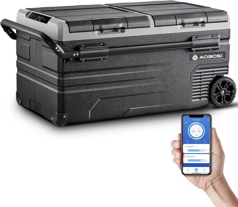 Lodówka turystyczna kempingowa 95L Dual Zone WiFi USB 12/24V -20 °C