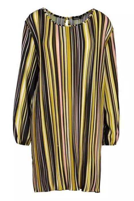 Платье новое прямого кроя с длинными рукавами и плиссировкой  Boohoo