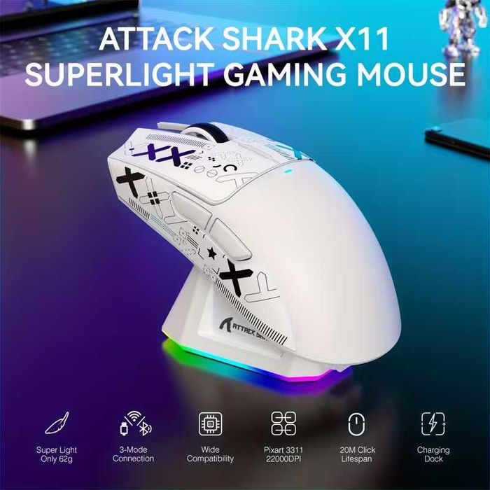 attack shark x11 компьютерна миша атак шарк