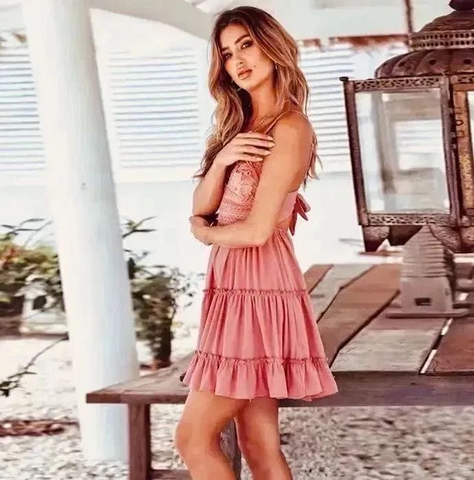 Літній сарафан персикового кольору