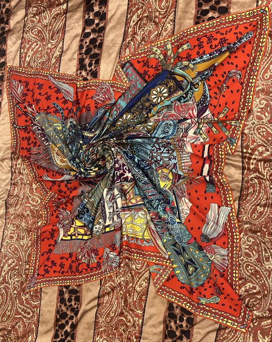 Ogromna chustka apaszka jedwabna 125x125