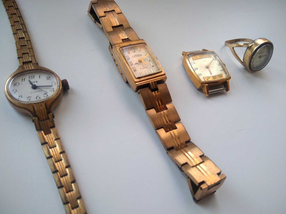 Позолоченные женские часы Заря, Луч, Чайка, ссср, AU