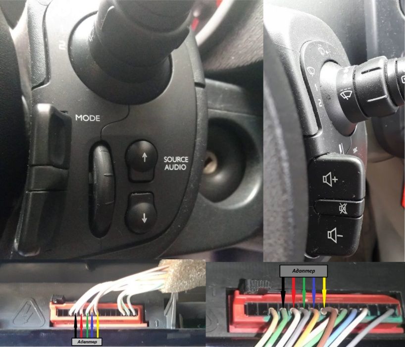 Адаптер кнопок руля, підрульового джойстика RENAULT (РЕНО) 1Din, 2Din