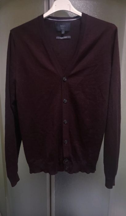 Marks & Spencer  Rozpinany męski sweter z wełny, 50% Merino, Roz. S/M