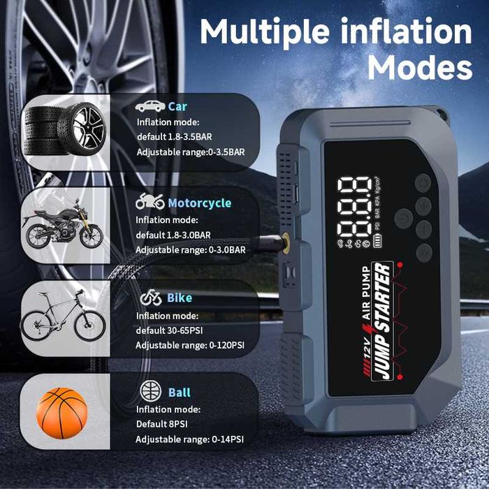 Пускозарядний пристрій для авто Jump Starter 50800 mAh | Пусковое устройство Бустер Джамп Стартер Power Bank