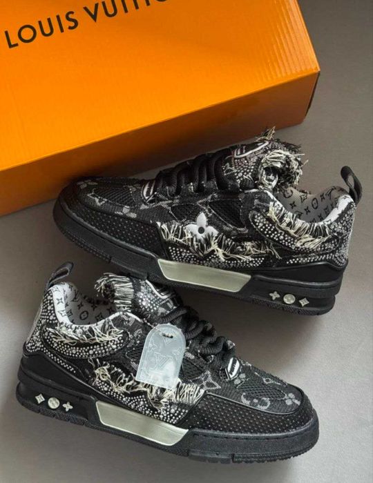 Кросівочки Louis Vuitton Skate Trainer Black Swarovski Monogram