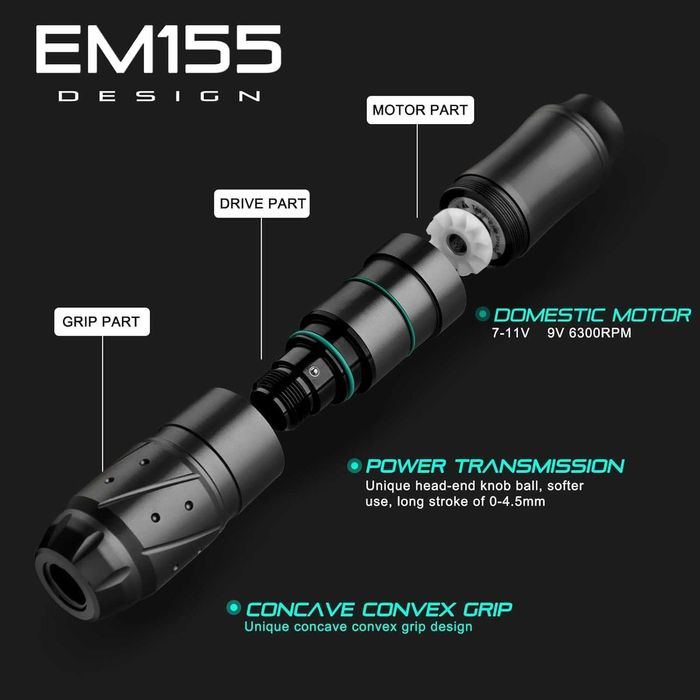 Kit Tatuagem Tattoo Máquina Rotativa Bateria Mala Agulhas Acessórios