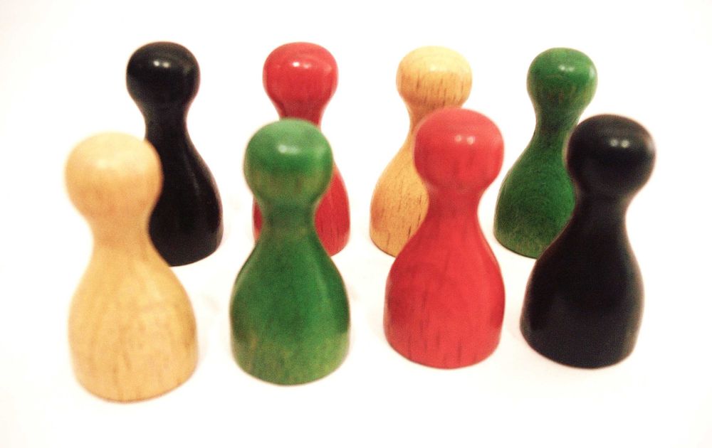 Majora - Cartão antigo de jogo com oferta de dado e 8 pinos.