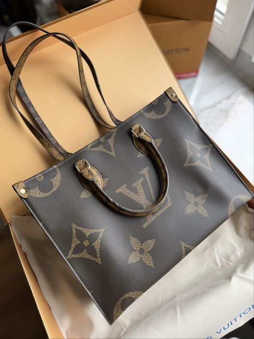 Сумка жіноча шопер тоут Louis Vuitton OnTheGo Monogram луи витон шкіра