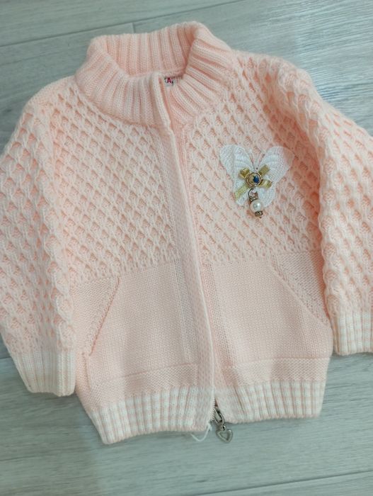 В'язана кофтинка для дівчинки,0-1
