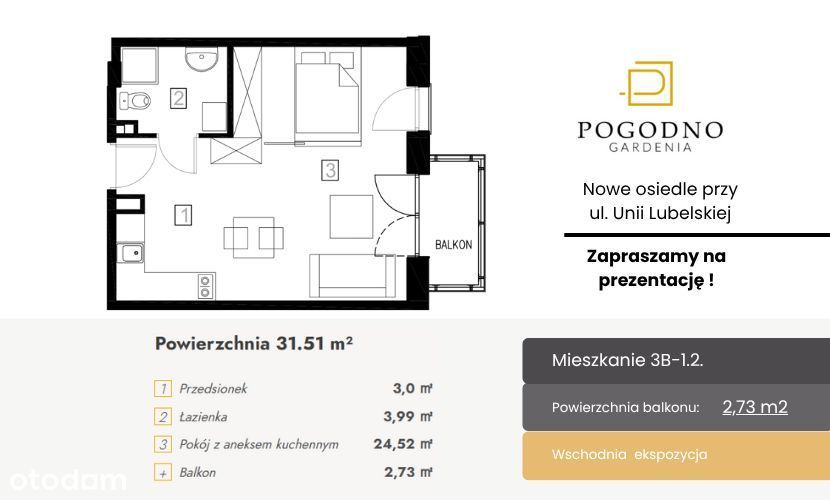 Kawalerka z możliwością wydzielenia sypialni | Unii Lubelskiej - Widok 4