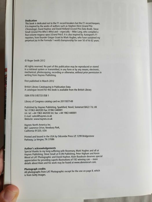 Livro sobre Fórmula 1