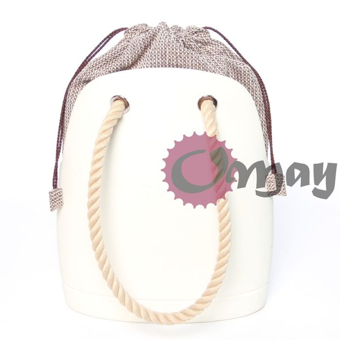 Organizer Worek do OBAG 50 jajo Brąz plecionka Beżowy 2 kieszenie OMAY