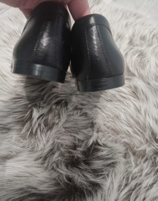 Zara czarne skórzane mokasyny polbuty oksfordy 39