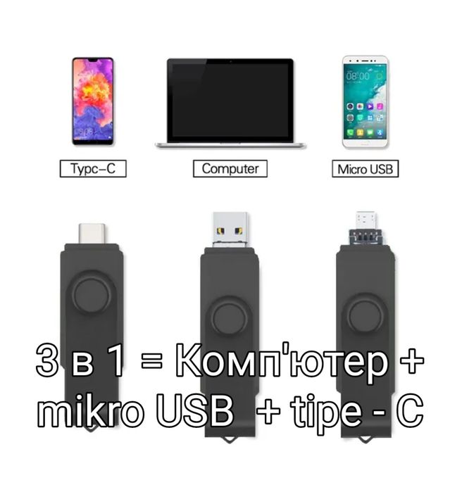 Флешка для телефону та комп'ютера на 64 гб