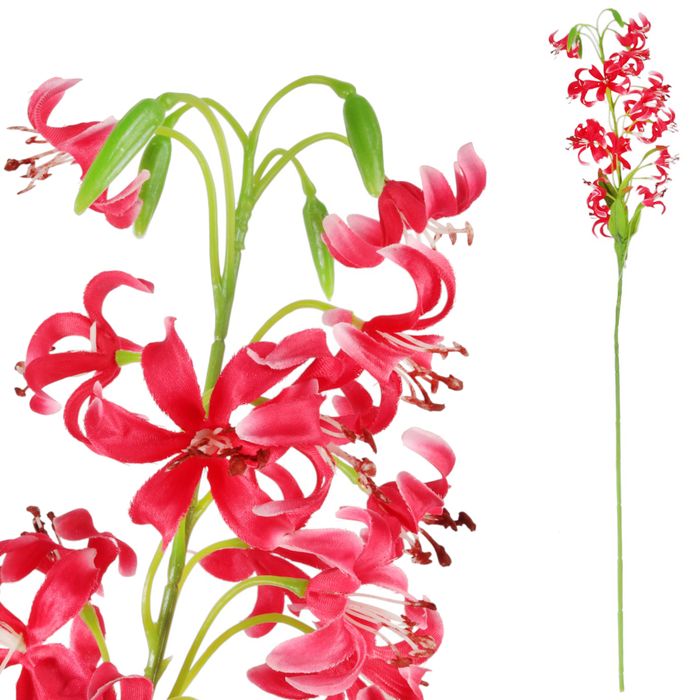 gałązka drobnej lilii w kolorze ciemno-różowym 85 cm