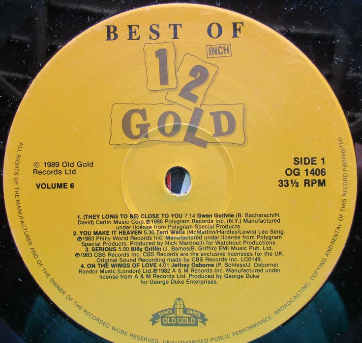 Best of 12 Inch Gold - - - - - Volume 6 - Dance Greats - - - - - LP