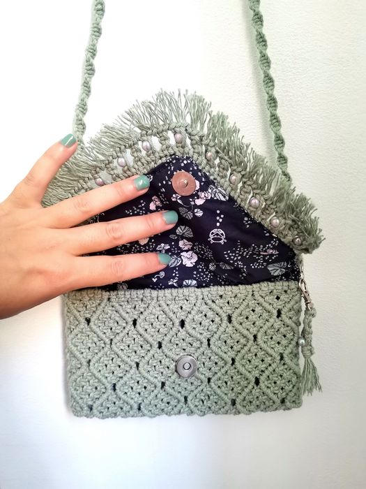 Bolsa em macramê