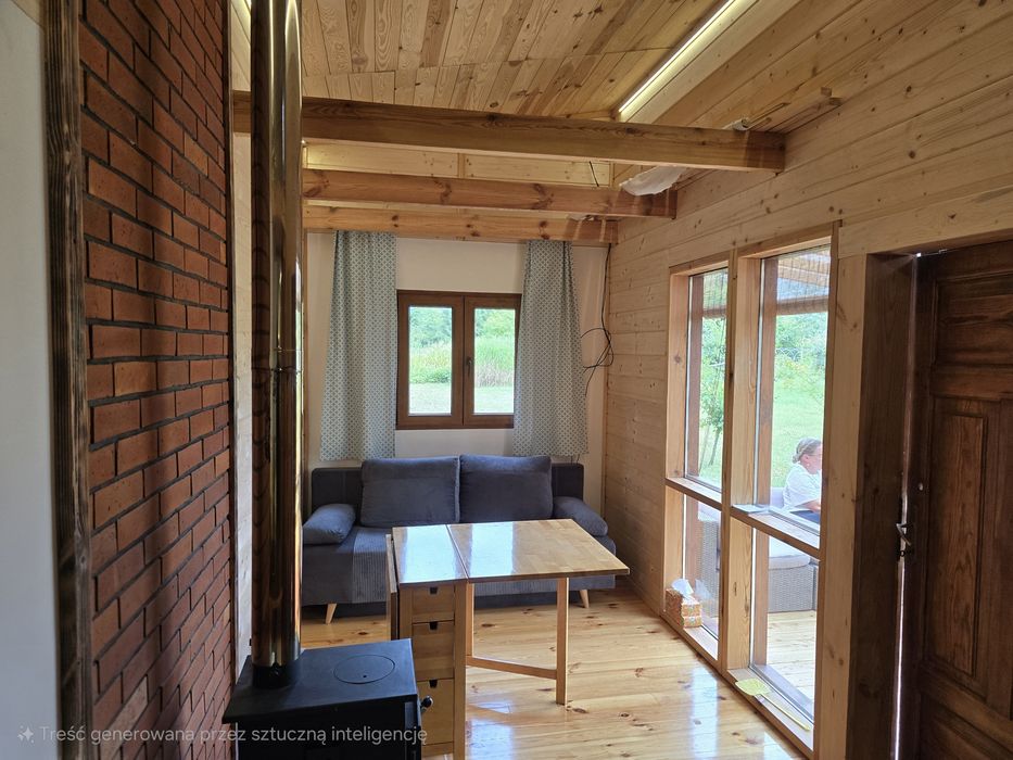 Domek drewniany naturalny całoroczny Tiny House do przeniesienia w cał