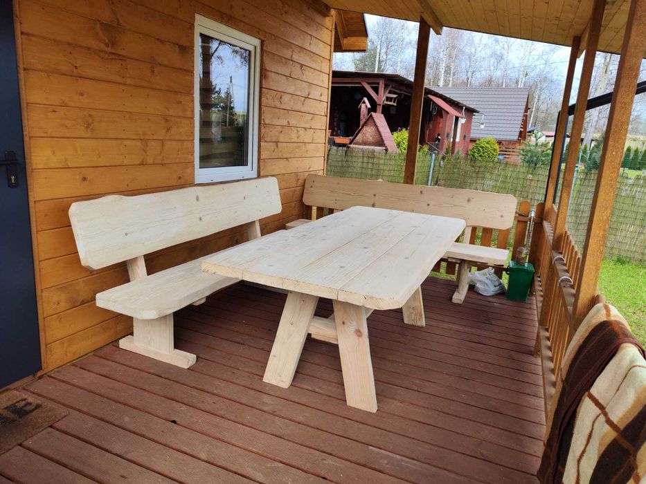Meble ogrodowe drewniane góralskie biesiadne LITE DREWNO :