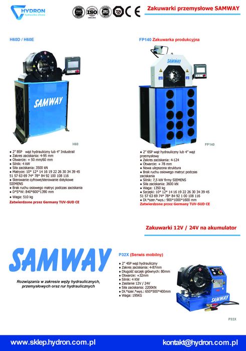 Urządzenie do flarowania rur z pompą ręczną SAMWAY