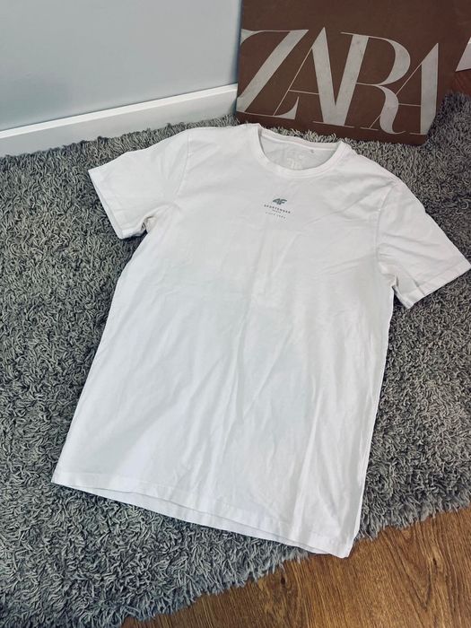 4F biały t-shirt M męski bluzka sportowa top