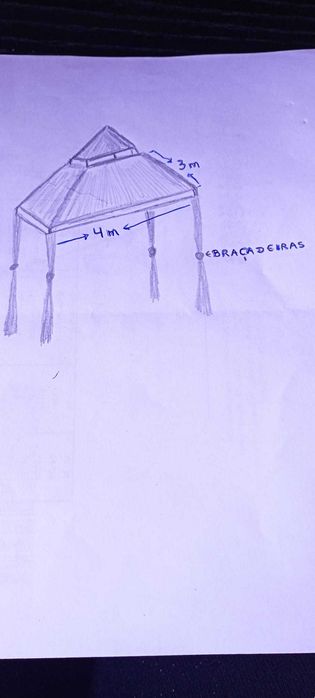 Cobertura e 4 cortinas para pergula de jardim