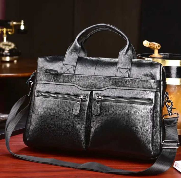 Чоловіча шкіряна сумка новий діловий портфель для документів А4 кожа