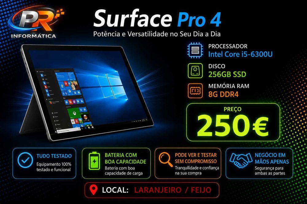 Microsoft Surface Pro 4 i5  8GB RAM  256GB SSD  12.3”  250€