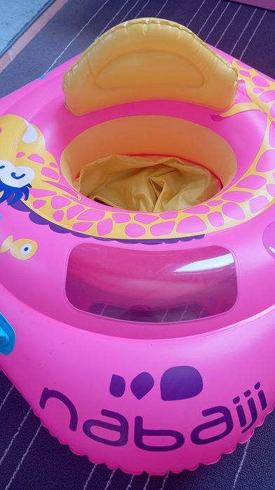 Bóia Rosa com assento para bebé