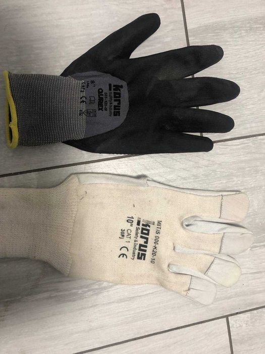 Захисні робочі рукавички чеського бренду  Korus Qurex (003-K33) і Korus Mitis (000-K20)