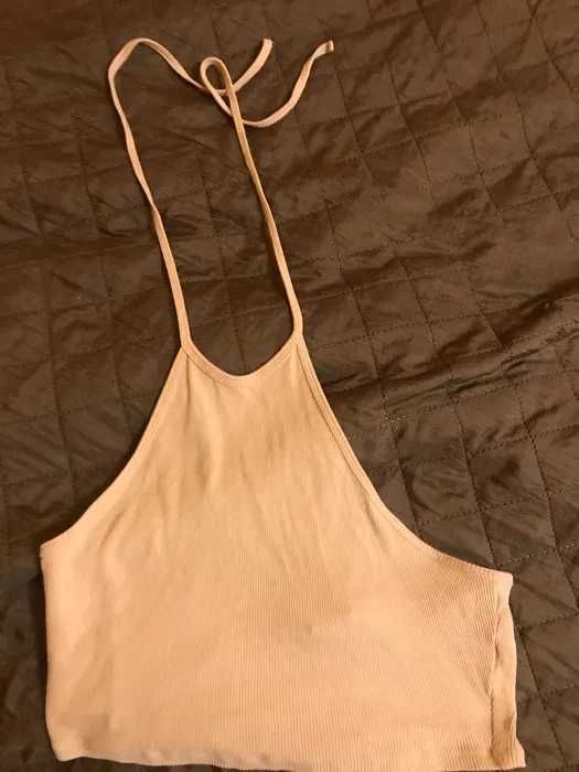 Asos top wiązany na szyi rozmiar 36 beżowy morelowy