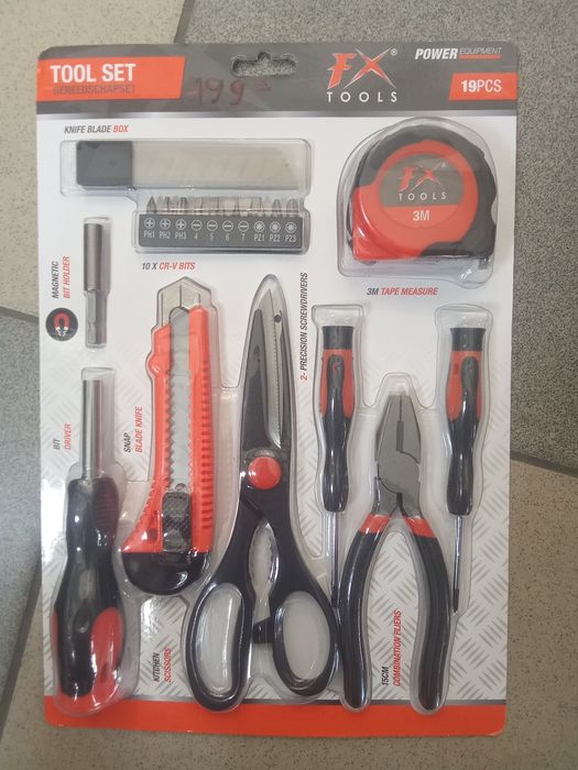 Строительный немецкий набор инструмента 19шт отвёртка рулетка