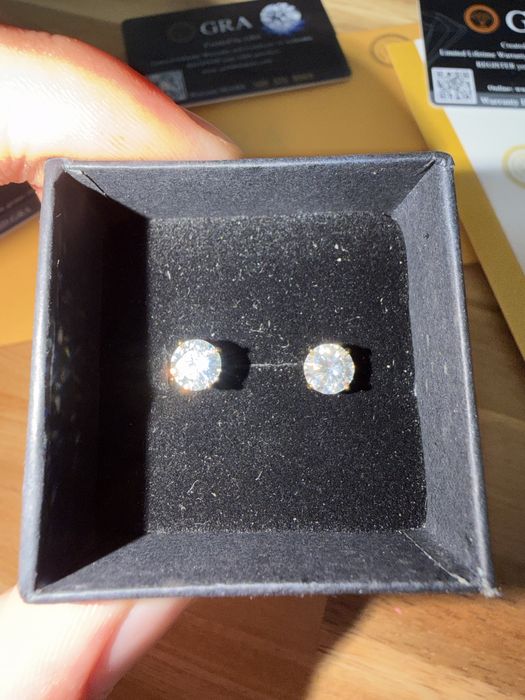Kolczyki gra z moissanite unisex