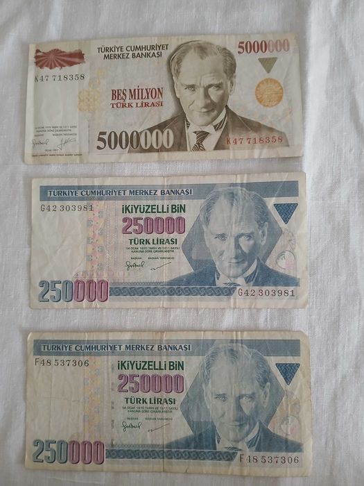 Stare liry tureckie banknoty
