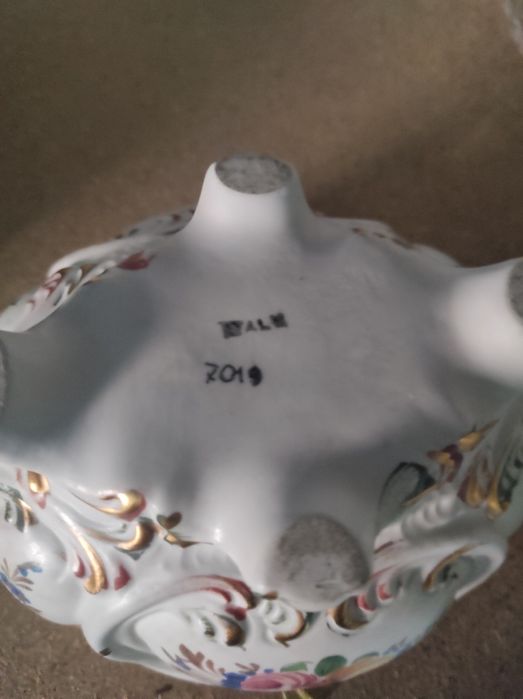 Porcelana antiga porta jóias rosas flores antiguidade