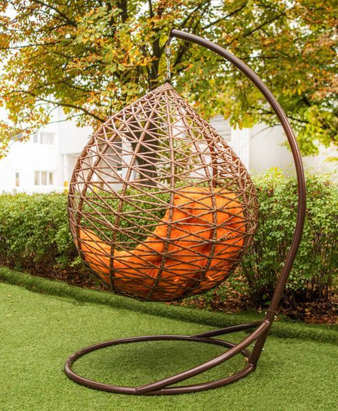 Подвесное кресло кокон. Гамак Kreslorotang. Качеля в сад, ротанг