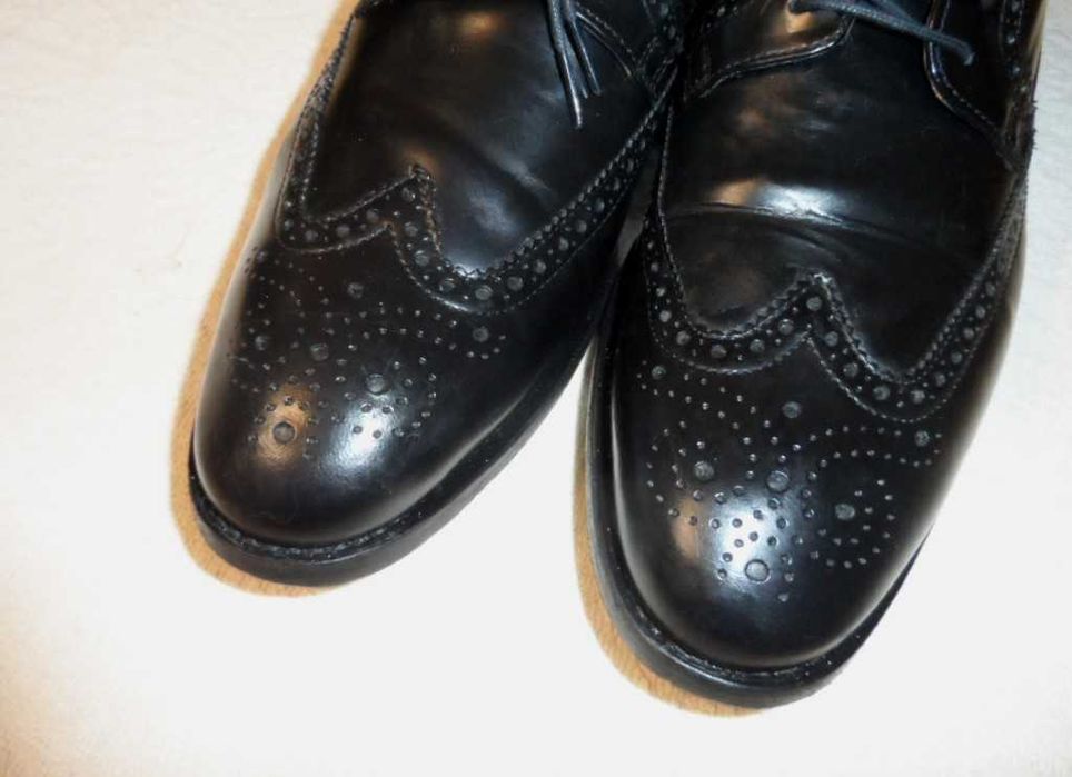 Мужские кожаные туфли броги Clarks p. 41 натуральные 26,5 см черные