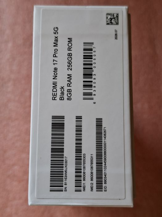 Xiaomi Redmi Note 17 Pro  Max 5G,  8/256, новий