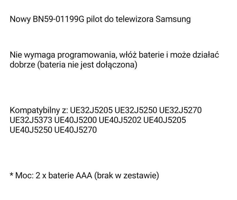 Pilot do TV Samsung